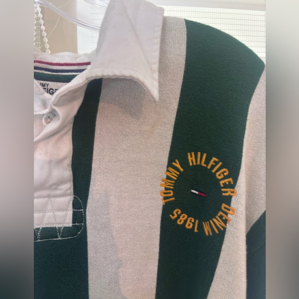 Green and White Striped Rugby Shirt - Picture 4 of 6